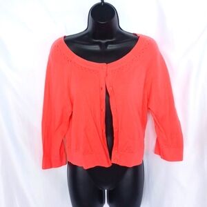 Tommy Bahama Sasha 3/4 sleeve bright peach cardigan. NWT, size M (8/10)